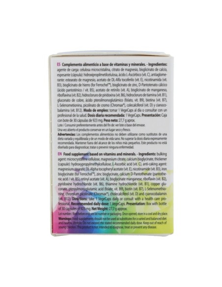 Vitomin complejo vitaminas y minerales 30 cápsulas vegetales VIT.O.BEST