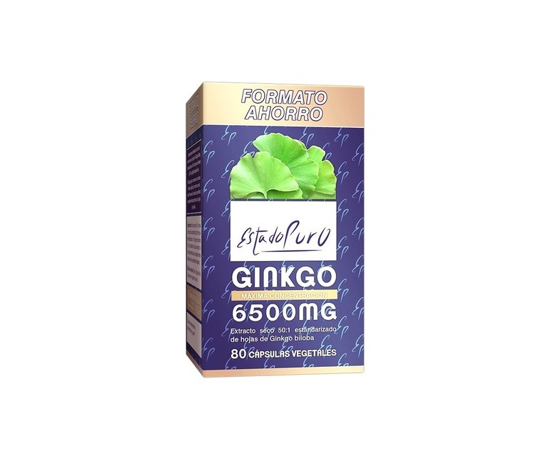 Ginkgo 6500mg 80 cápsulas vegetales de 6500 mg Estado Puro