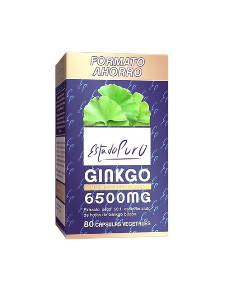 Ginkgo 6500mg 80 cápsulas vegetales de 6500 mg Estado Puro