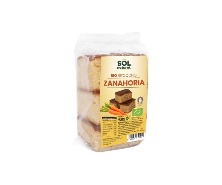 Bizcocho con zanahoria Bio 300 g Sol Natural