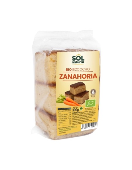 Bizcocho con zanahoria Bio 300 g Sol Natural