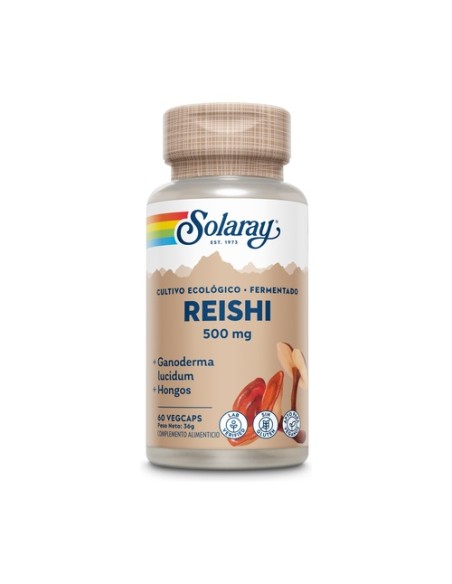 Fermented Reishi 60 cápsulas vegetales de 500mg Solaray