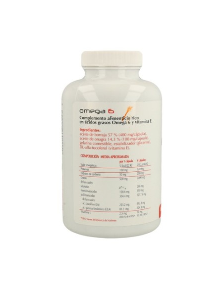 Omega 6 (Onagra+Borraja) 410 cápsulas Plantis