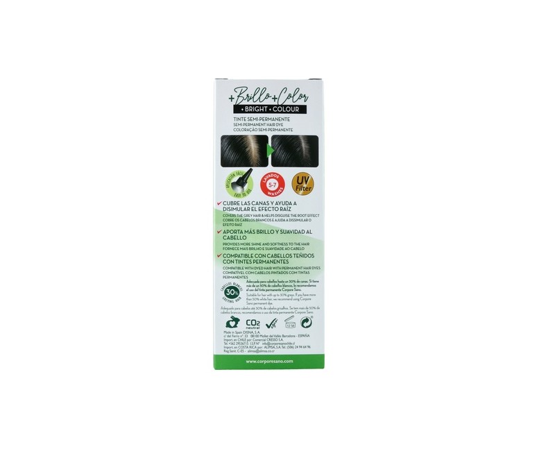 Crema colorante a la henna negro 80 ml Corpore Sano