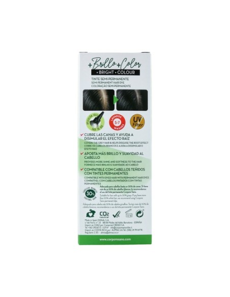 Crema colorante a la henna negro 80 ml Corpore Sano