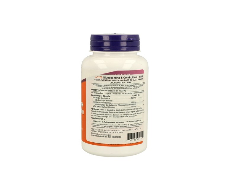 Glucosamina & Condrotoina con MSM 90 cápsulas NOW Foods