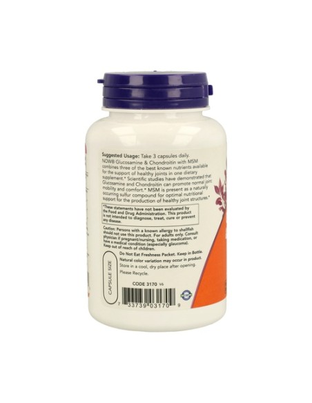 Glucosamina & Condrotoina con MSM 90 cápsulas NOW Foods