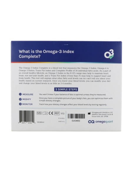 Nutikom - Test de medición índice Omega-3 - Kit completo 1 unidad Nutilab