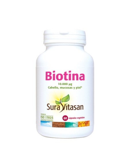 Biotina 10.000 µg 60 cápsulas Sura Vitasan