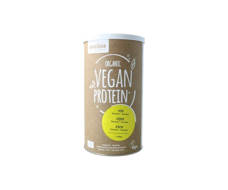 Proteína de arroz 400 g de polvo (Plátano) Purasana