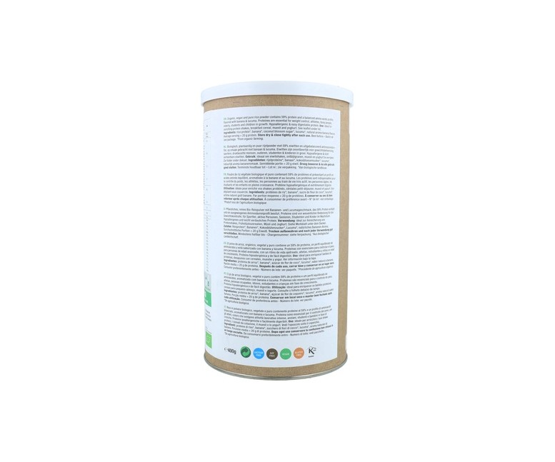 Proteína de arroz 400 g de polvo (Plátano) Purasana