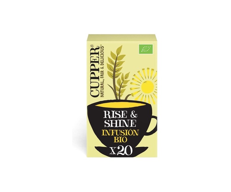 Infusión rise & shine mate y hierba de limón Bio 20 bolsitas infusoras Cupper