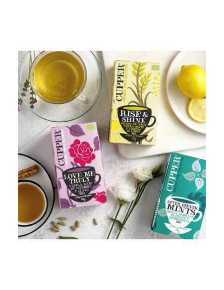 Infusión rise & shine mate y hierba de limón Bio 20 bolsitas infusoras Cupper