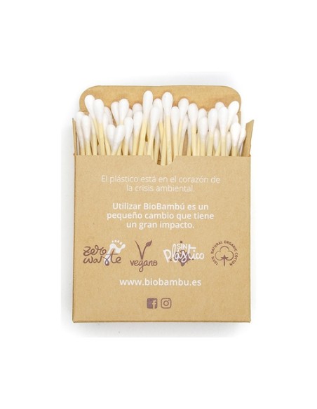 Bastoncillos de Bambú y Algodón Ecológico 100 unidades BioBambú