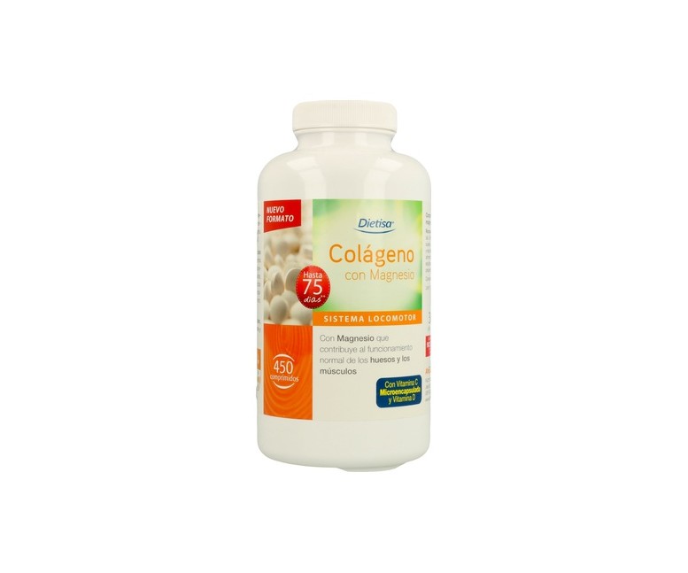 Colágeno y Magnesio 450 comprimidos de 800mg Dietisa