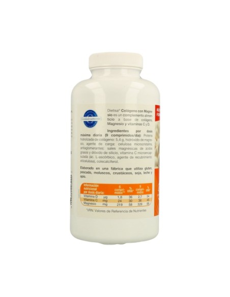 Colágeno y Magnesio 450 comprimidos de 800mg Dietisa