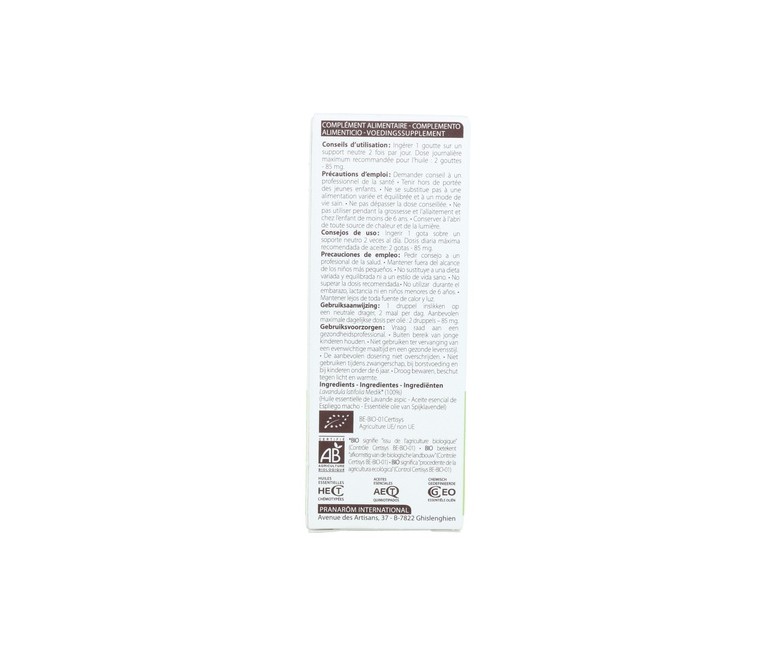 Aceite Esencial Espliego Macho (Lavandula latifolia) 10 ml de aceite esencial Pranarom