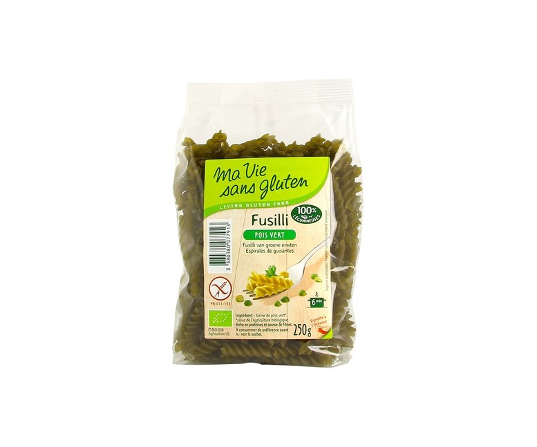 Fusilli de guisantes verdes orgánicos 250 g Ma Vie sans Gluten
