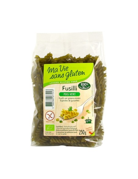 Fusilli de guisantes verdes orgánicos 250 g Ma Vie sans Gluten