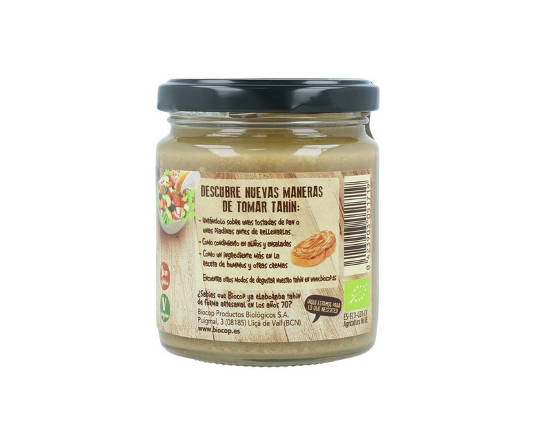 Tahin Crema de sésamo integral tostado 225 g de crema Biocop