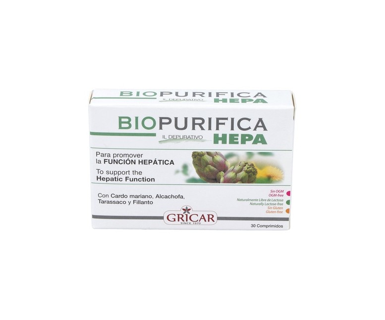 Biopurifica hepa depurativo 30 comprimidos de 500mg Gricar