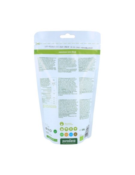 Azúcar de flores de coco 300 g de polvo (Caramelo) Purasana