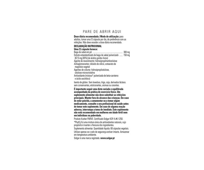 Baya de Sabal (Saw Palmetto) 60 cápsulas vegetales Solgar