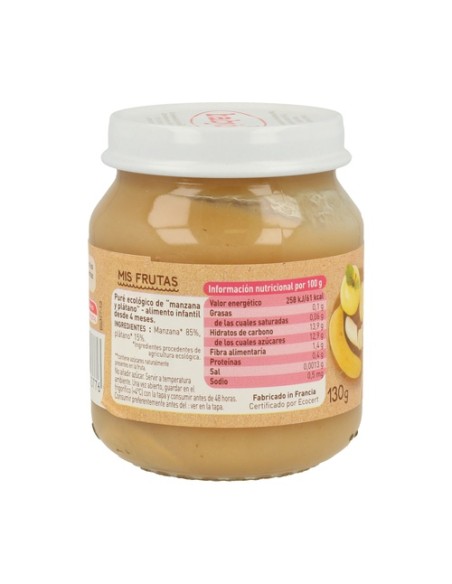 Tarrito Manzana y Plátano 4m+ 130 g Babybio