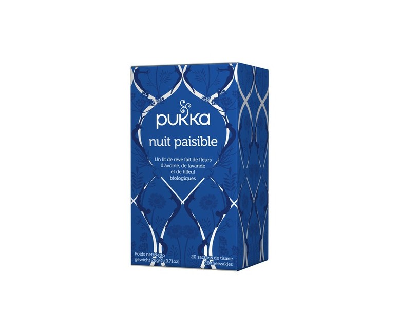 Night Time : Infusión Noche Tranquila 20 bolsitas infusoras (Avena) Pukka