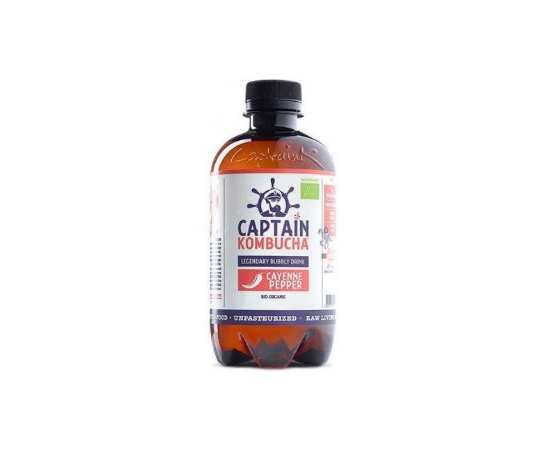 Bebida kombucha té limón y pimienta de cayena bio 400 ml Captain Kombucha