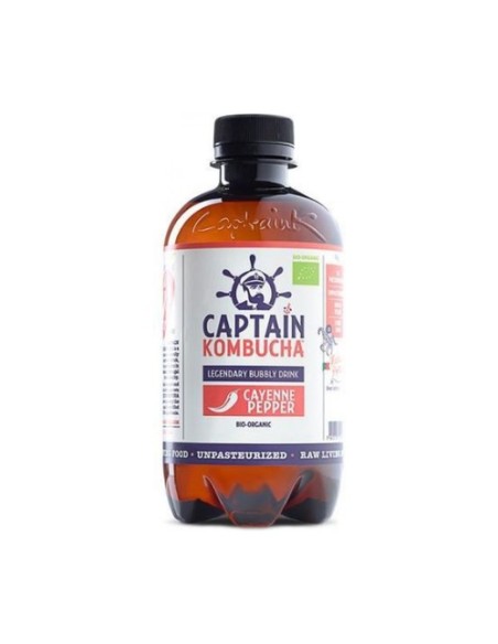 Bebida kombucha té limón y pimienta de cayena bio 400 ml Captain Kombucha