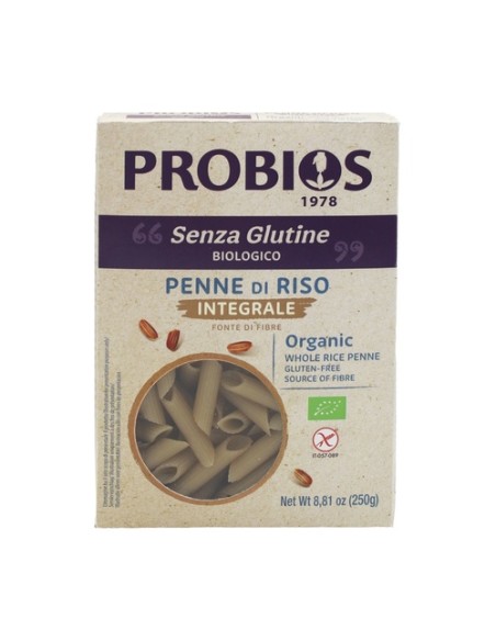 Penne de arroz integral bio sin gluten 250 g Probios
