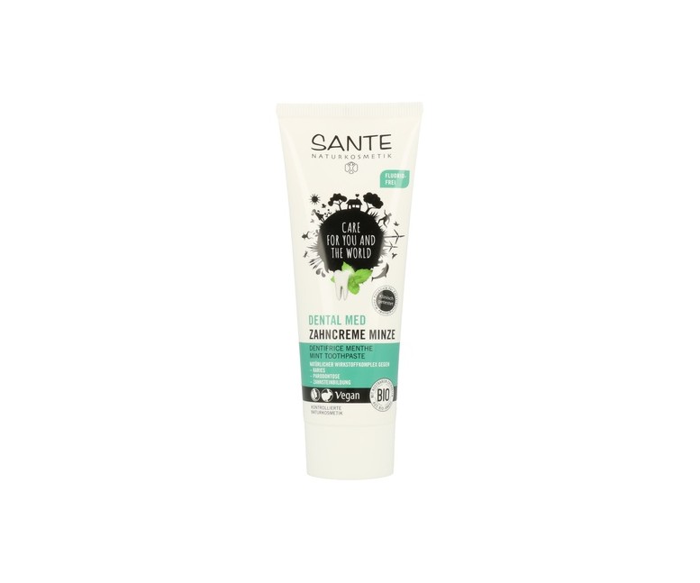 Dentífrico menta y salvia bio sin flúor 75 ml Sante