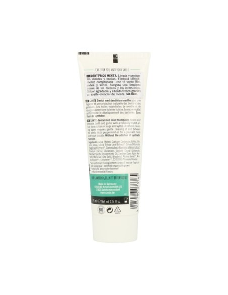 Dentífrico menta y salvia bio sin flúor 75 ml Sante