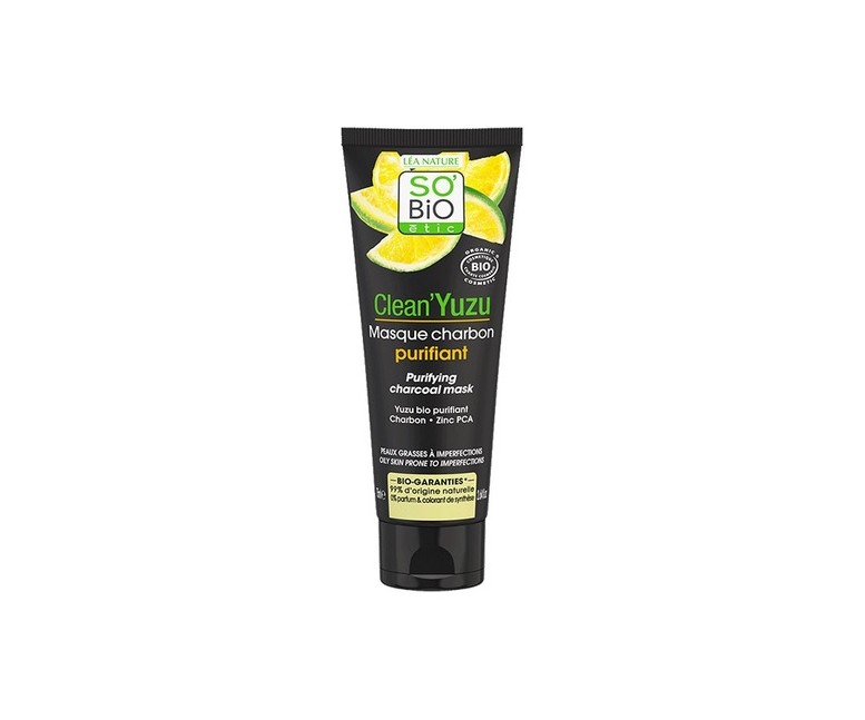 Mascarilla facial de carbón purificante con yuzu 75 ml So'Bio