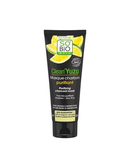 Mascarilla facial de carbón purificante con yuzu 75 ml So'Bio