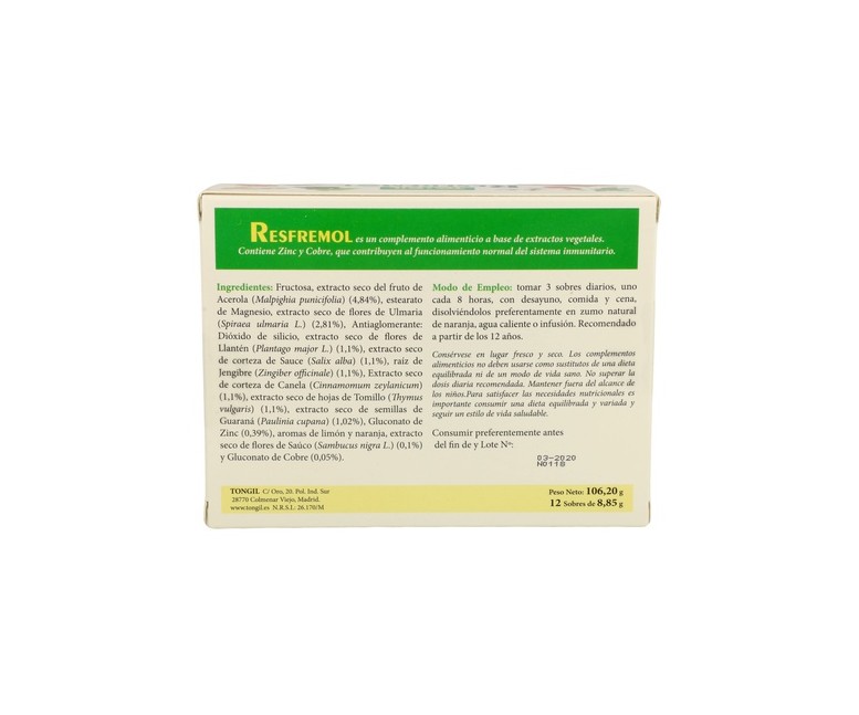 Resfremol 12 sobres de 8.85g Tongil