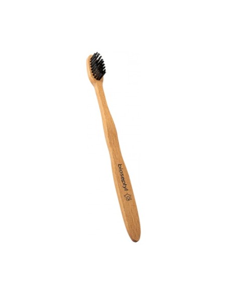 Cepillo de dientes de madera para adultos suave negro 1 unidad Bioseptyl