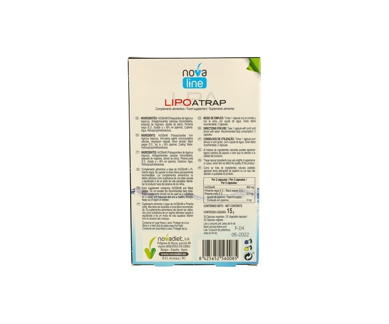 Lipoatrap 30 cápsulas Nova Diet