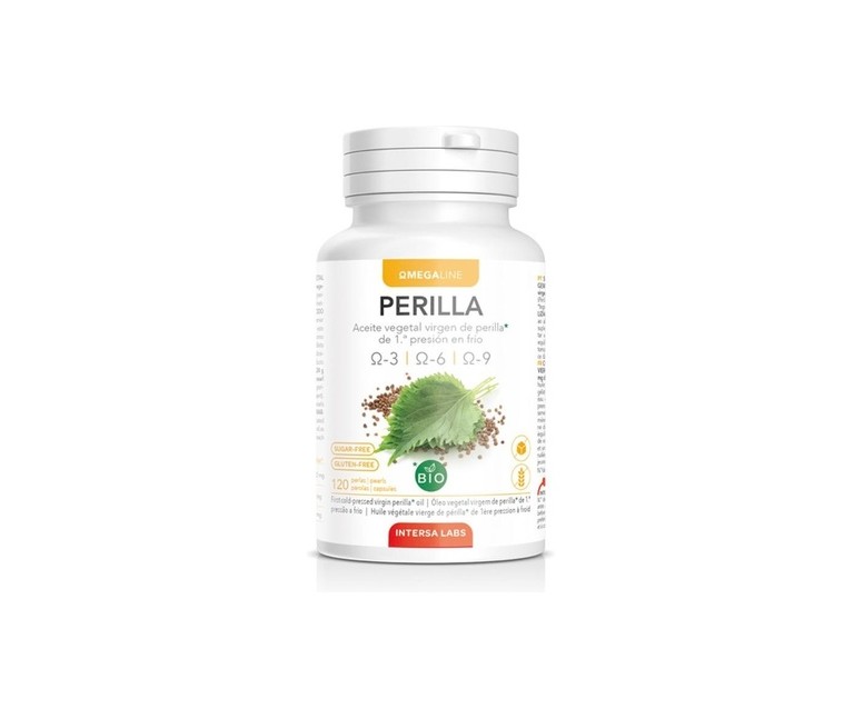Perilla aceite vegetal virgen omega 3, 6, 9 120 perlas de 550mg Intersa