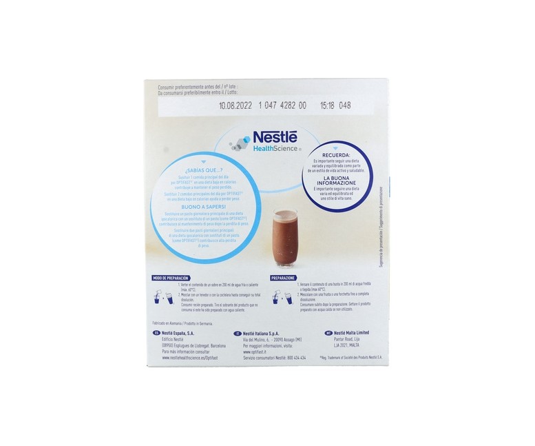 Optifast Batido Chocolate 12 sobres de 55g (Chocolate) Optifast