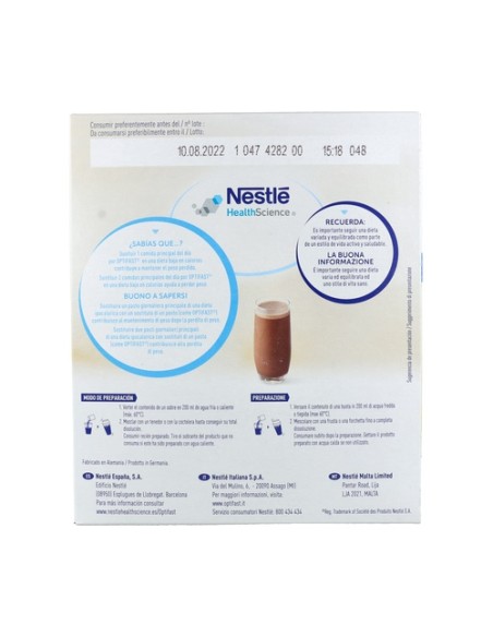 Optifast Batido Chocolate 12 sobres de 55g (Chocolate) Optifast