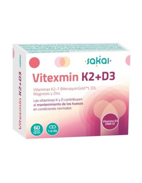 Vitexmin K2+D3 60 cápsulas vegetales (Loto) Sakai