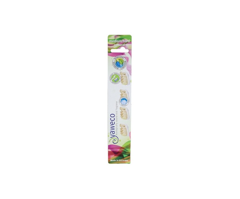 Recambio cepillo dientes natural medium-hard 4 unidades Yaweco