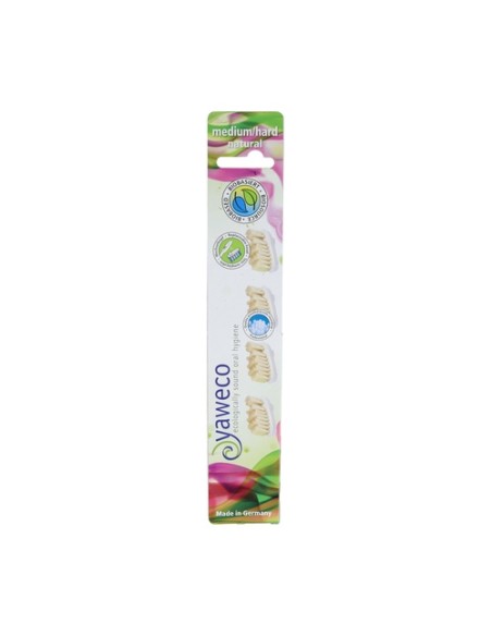 Recambio cepillo dientes natural medium-hard 4 unidades Yaweco