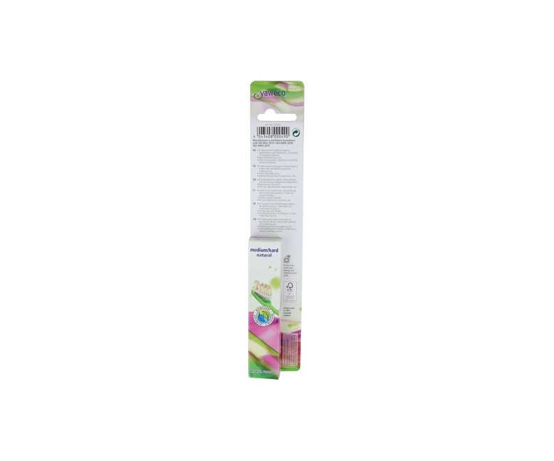 Recambio cepillo dientes natural medium-hard 4 unidades Yaweco