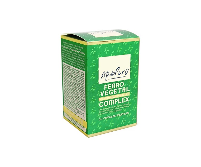 Ferro vegetal complex 30 cápsulas vegetales de 688mg Estado Puro