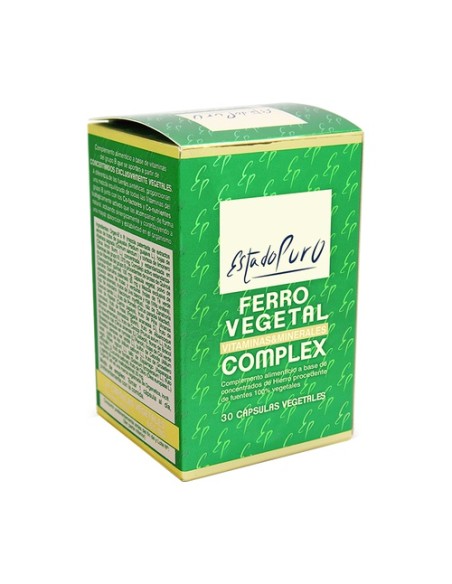 Ferro vegetal complex 30 cápsulas vegetales de 688mg Estado Puro