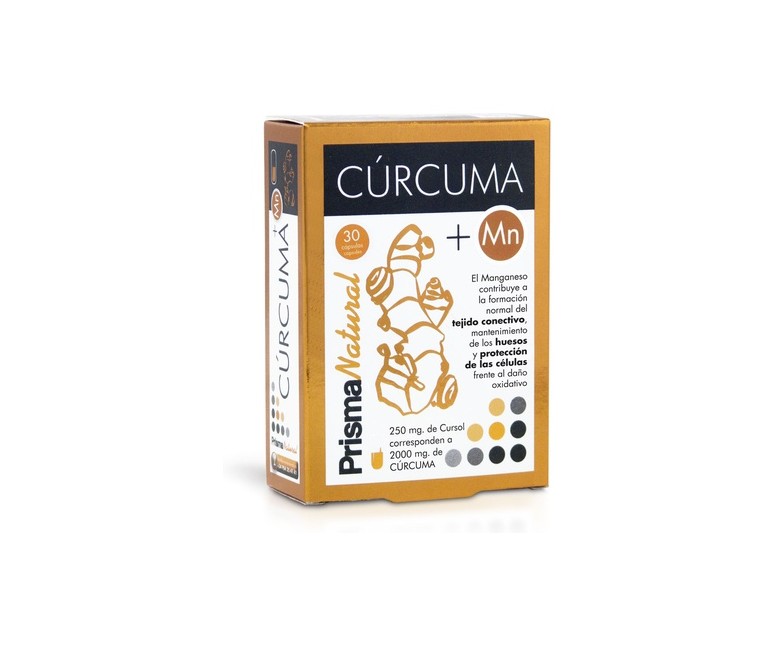 Cúrcuma + manganeso 30 cápsulas Prisma Natural