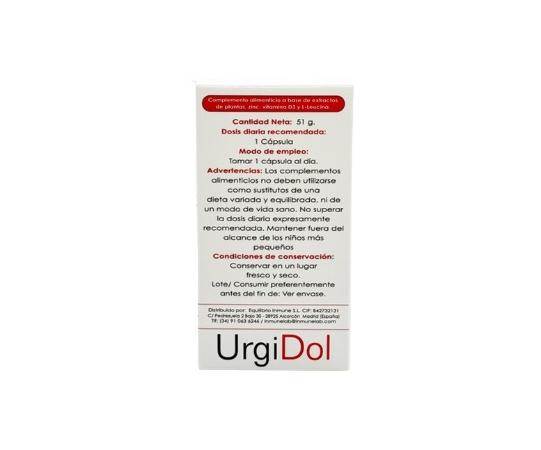UrgiDol 60 cápsulas vegetales Inmunelab